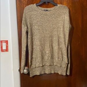High-low sequin sweater